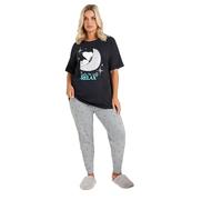 Yours - Snoopy Curve Blue 'Relax' Cuffed Pyjama Set - Women's - Plus Size Curve