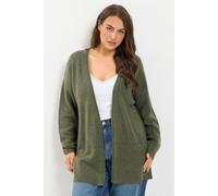 Yours Women's Soft Touch Cardigan in Light Khaki | Size: 22-24 Yours Light Khaki 22-24