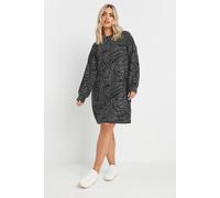 Yours Curve Abstract Print Soft Touch Jumper Dress - Women's - Plus Size Curve Black