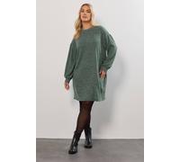 Yours Soft Touch Jumper Dress In Light Green Light Green 16