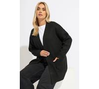 Yours Soft Touch Knitted Cardigan In Black Black 14-16