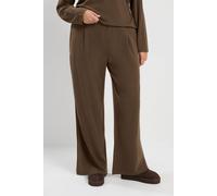 Yours Women's Soft Touch Pleated Trousers in Brown | Size: 22/24