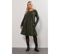 Yours Curve Green Soft Touch Pocket Dress - Women's - Plus Size Curve