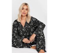Yours Soft Touch Pyjama Set In Black Black 14-16