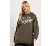 Yours Women's 'Soho' Applique Hoodie in Chocolate | Size: 22/24