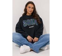 Yours 'soho' Print Sweatshirt In Black Black 30-32