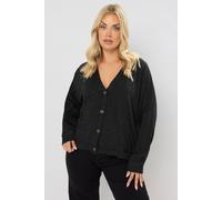 Yours Speckled Button Through Cardigan In Black Black 30-32