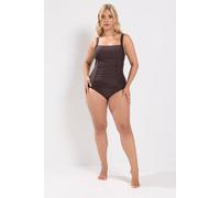 Yours Square Neckline Swimsuit In Chocolate Chocolate