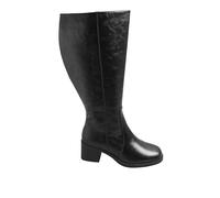 Yours Women's Square Toe Knee High Boots in Black | Size: 8EEE Yours Black 8EEE
