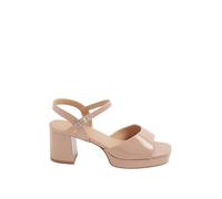 Yours - Square Toe Platform Heels in Wide E Fit - Women's Nude