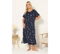 Yours Curve Blue Star Soft Touch Placket Nightdress - Women's - Plus Size Curve