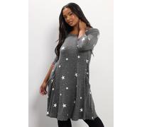 Yours Curve Star Soft Touch Pocket Dress - Women's - Plus Size Curve Grey