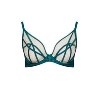 Yours Women's Strap Illusion Mesh Plunge Bra in Green | Size: 38F Yours Green 38F