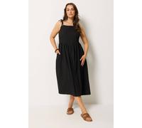 Yours Women's Strappy Midi Dress in Black | Size: 16