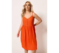 Yours Strappy Midi Sundress In Orange Orange