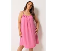 Yours Women's Strappy Swing Mini Dress in Baby Pink | Size: 14