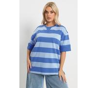 Yours Stripe Heavyweight T-Shirt In Blue Blue 16