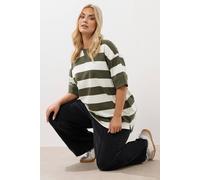 Yours Stripe Heavyweight T-Shirt In Light Khaki Light Khaki 14