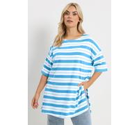 Yours Curve Stripe T-Shirt - Women's - Plus Size Curve Blue