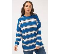 Yours Stripe Knitted Jumper In Blue Blue 18-20