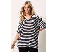 Yours Women's Stripe Knitted T-Shirt | Size: 22-24 Yours Multicolor 22-24