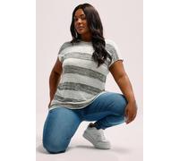 Yours Stripe Marl Top In Grey Grey 30-32