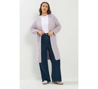 Yours Stripe Maxi Cardigan In Lilac Lilac