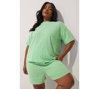 Yours Stripe Printed Boxy T-Shirt In Green Green 20