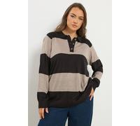 Yours Stripe Rugby Collar Jumper Multi 14-16