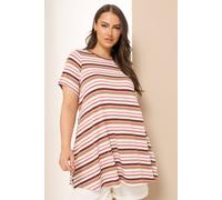 Yours Curve Stripe Swing Top - Women's - Plus Size Curve Pink