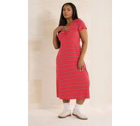 Yours Limited Collection Curve Stripe Twist Front Midi Dress - Women's - Plus Size Curve Red