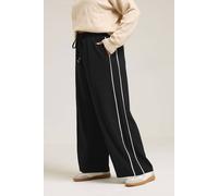 Yours Stripe Wide Leg Trousers In Black Black 22-24