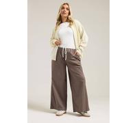 Yours Curve Stripe Wide Leg Trousers - Women's - Plus Size Curve Brown