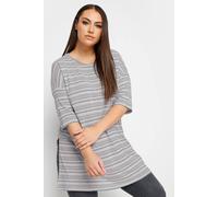 Yours Curve Stripe Oversized Top - Women's - Plus Size Curve White