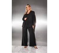 Yours Women's Stud Straight Leg Trousers in Black | Size: 24 Yours Black 24