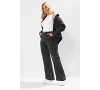 Yours Studded Wide Leg Jeans In Black Black 26