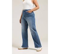 Yours Studded Wide Leg Jeans In Blue Blue 20