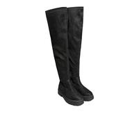 Yours Suede Over The Knee Chunky Boots In Wide E Fit & Extra Wide Eee Fit - Women's