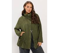 Yours Women's Suedette Draw Cord Jacket in Green | Size: 34/36