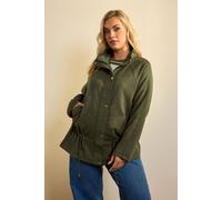 Yours Women's Suedette Draw Cord Jacket in Green | Size: 18