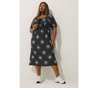 Yours Limited Collection Curve Sun Bow Tie Front Midi Dress - Women's - Plus Size Curve Black