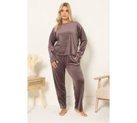 Yours Curve Brown Super Luxe Pyjama Set - Women's - Plus Size Curve
