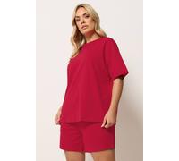 Yours Women's Sweat T-Shirt & Short Set in Red | Size: 18 Yours Red 18