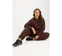 Yours Women's Sweatshirt & Cuffed Jogger Set in Brown | Size: 14/16