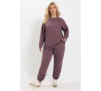 Yours Women's Sweatshirt & Cuffed Jogger Set in Purple | Size: 22-24 Yours Purple 22-24