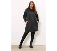 Yours Curve Grey Stud Detail Sweatshirt Dress - Women's - Plus Size Curve