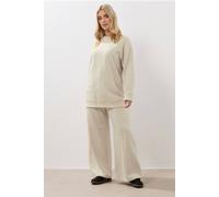 Yours Curve White Sweatshirt & Wide Leg Jogger Set - Women's - Plus Size Curve