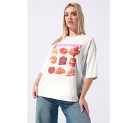 Yours Limited Collection Curve White 'Sweet Treat' Slogan T-Shirt - Women's - Plus Size Curve