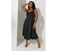Yours Sweetheart Midaxi Skater Dress In Black Black 30-32