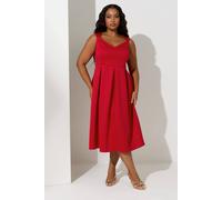 Yours Sweetheart Midaxi Skater Dress In Red Red 26-28